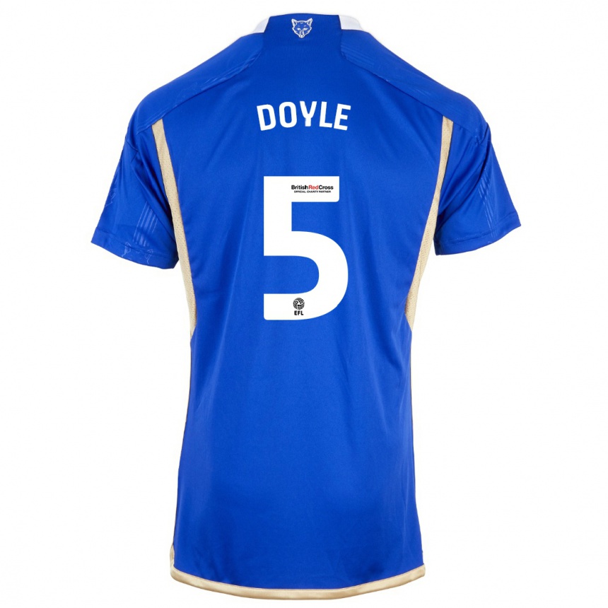 キッズフットボールカラム・ドイル#5青ホームシャツ2023/24ジャージーユニフォーム