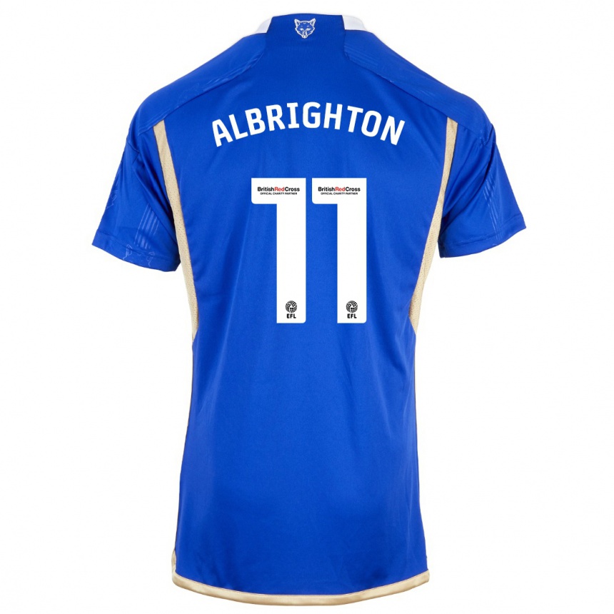 キッズフットボールマーク・オルブライトン#11青ホームシャツ2023/24ジャージーユニフォーム