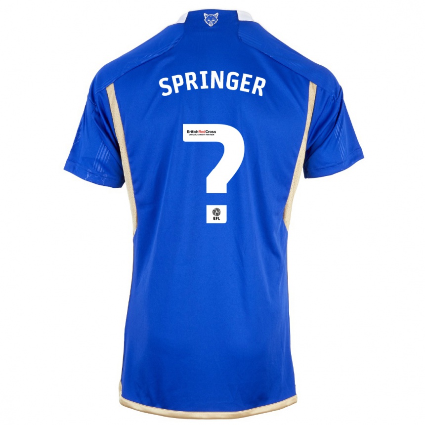 キッズフットボールジャクアン・スプリンガー#0青ホームシャツ2023/24ジャージーユニフォーム