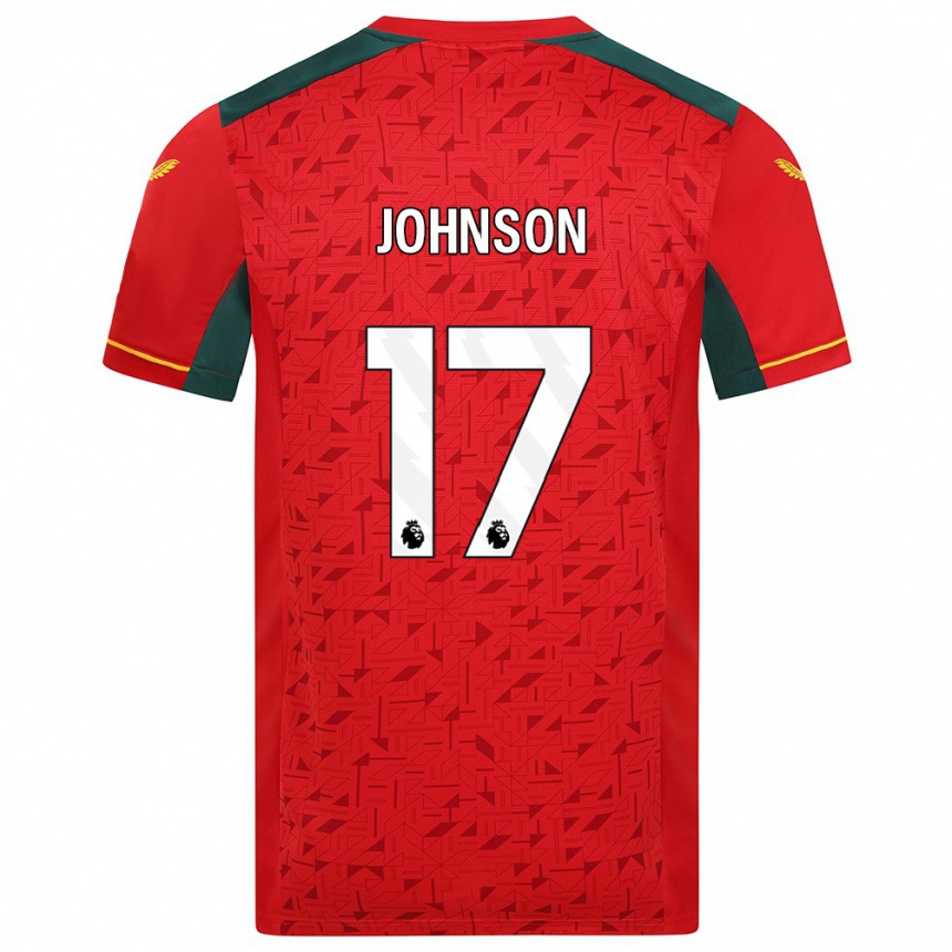 キッズフットボールケイティー・ジョンソン#17赤アウェイシャツ2023/24ジャージーユニフォーム