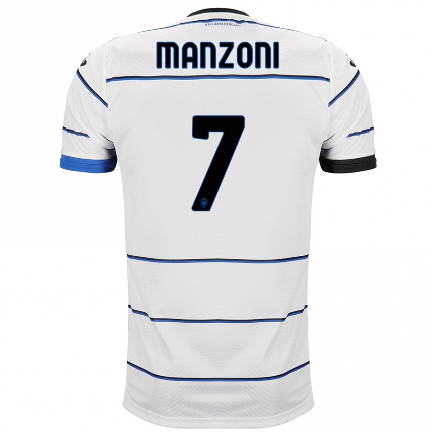 キッズフットボールアルバート・マンツォーニ#7白アウェイシャツ2023/24ジャージーユニフォーム