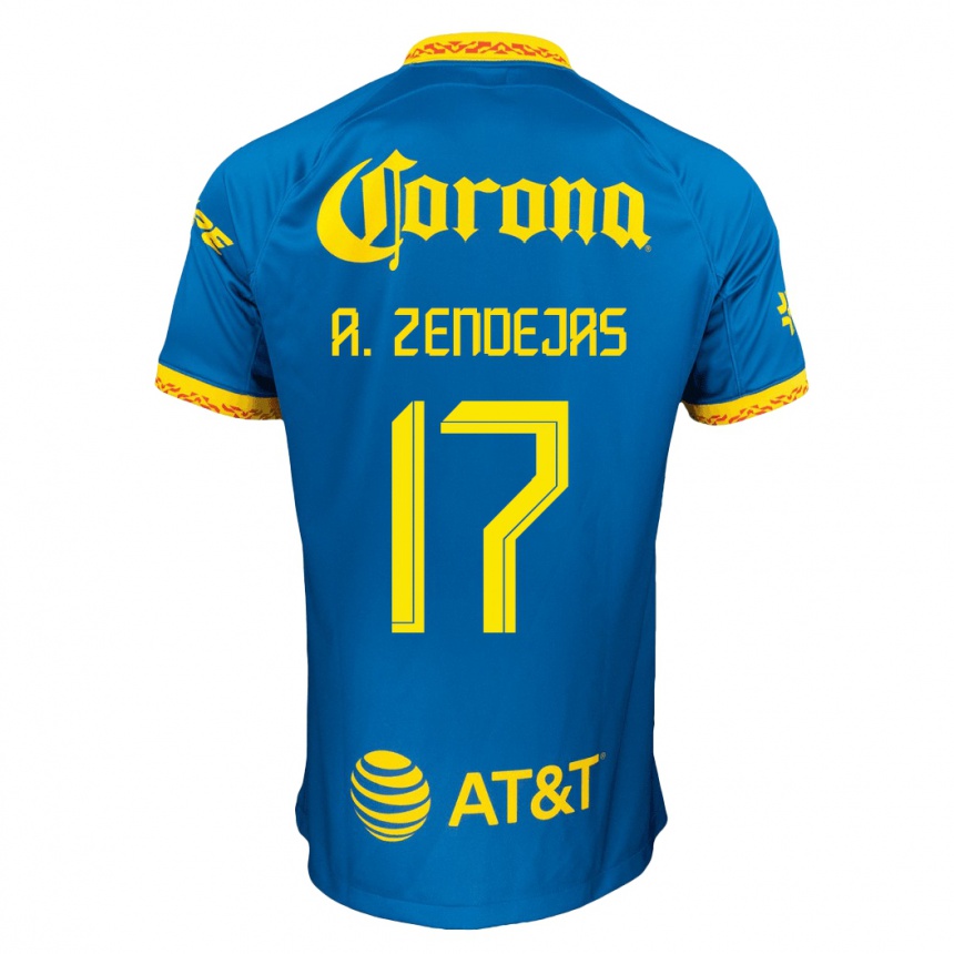 キッズフットボールアレハンドロ・センデハス#17青アウェイシャツ2023/24ジャージーユニフォーム