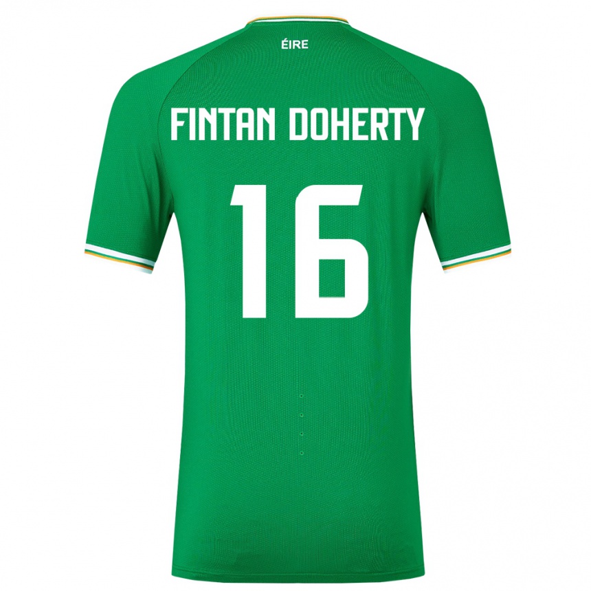 キッズフットボールアイルランド島Fintan Doherty#16緑ホームシャツ24-26ジャージーユニフォーム