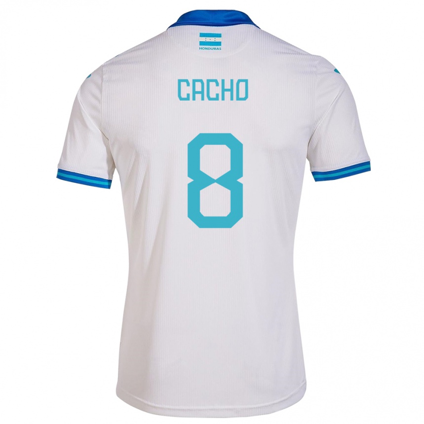 キッズフットボールホンジュラスDaylor Cacho#8白ホームシャツ24-26ジャージーユニフォーム