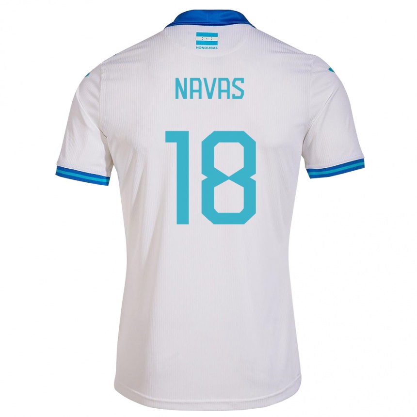 キッズフットボールホンジュラスJohan Navas#18白ホームシャツ24-26ジャージーユニフォーム