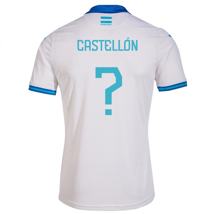 キッズフットボールホンジュラスIngris Castellón#0白ホームシャツ24-26ジャージーユニフォーム