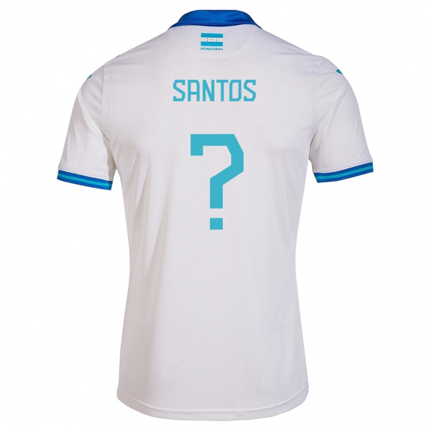 キッズフットボールホンジュラスDenessis Santos#0白ホームシャツ24-26ジャージーユニフォーム