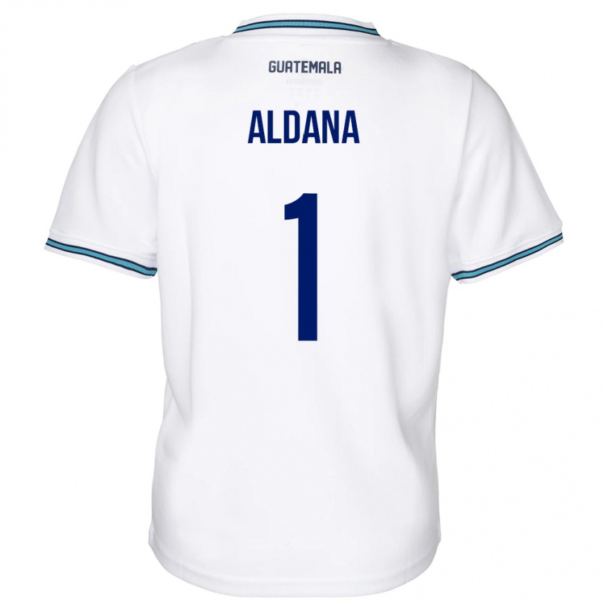 キッズフットボールグアテマラDavid Aldana#1白ホームシャツ24-26ジャージーユニフォーム