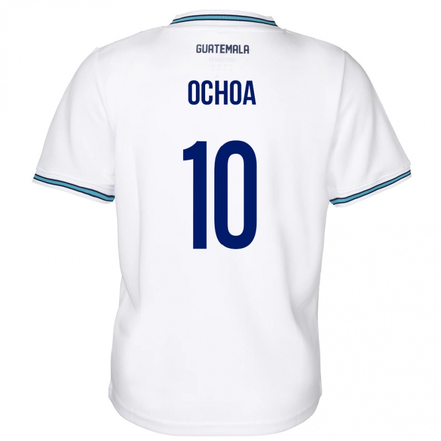 キッズフットボールグアテマラJosé Ochoa#10白ホームシャツ24-26ジャージーユニフォーム
