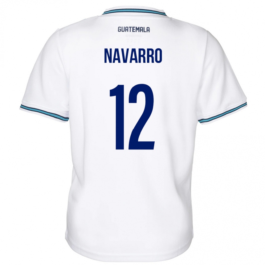 キッズフットボールグアテマラケンダーソン・アレッサンドロ・ナバーロ#12白ホームシャツ24-26ジャージーユニフォーム