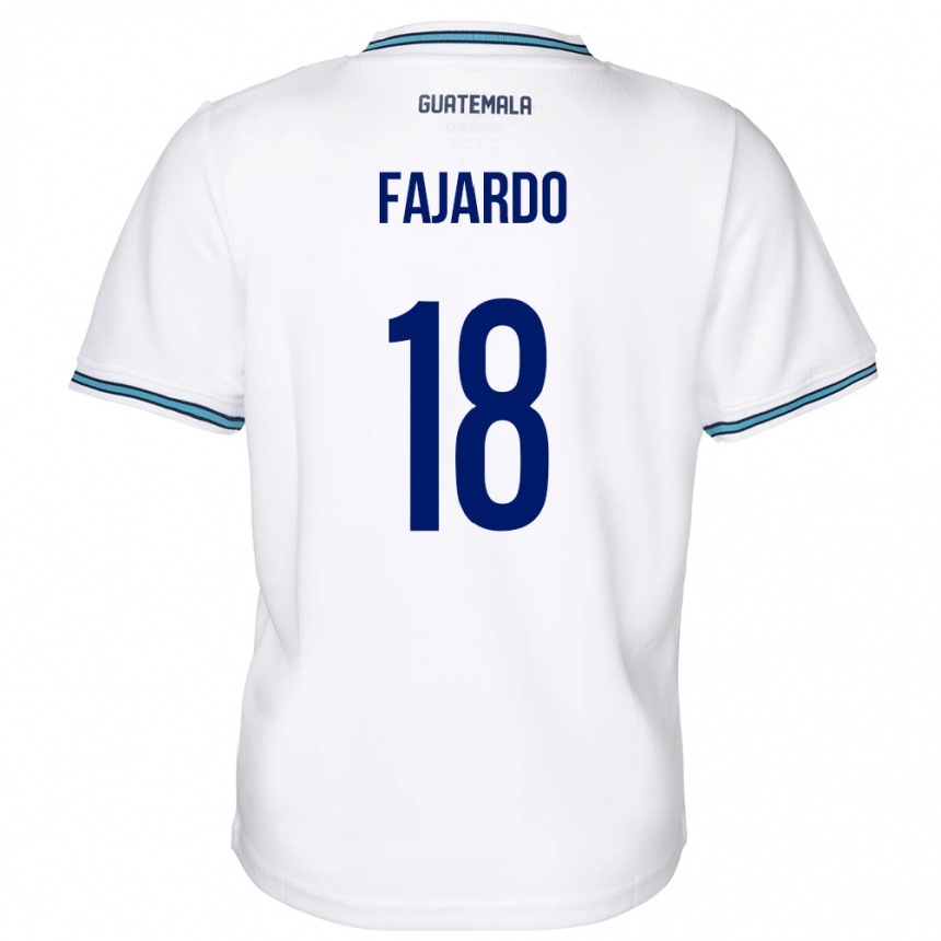 キッズフットボールグアテマラWilliam Fajardo#18白ホームシャツ24-26ジャージーユニフォーム