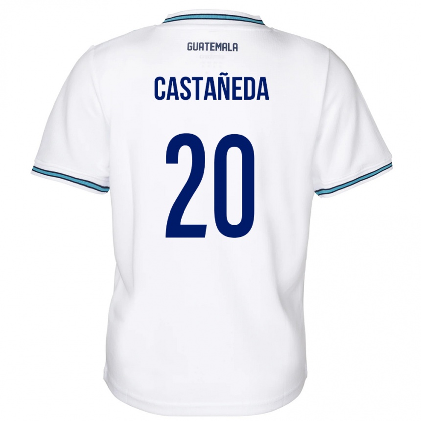 キッズフットボールグアテマラBrayam Castañeda#20白ホームシャツ24-26ジャージーユニフォーム