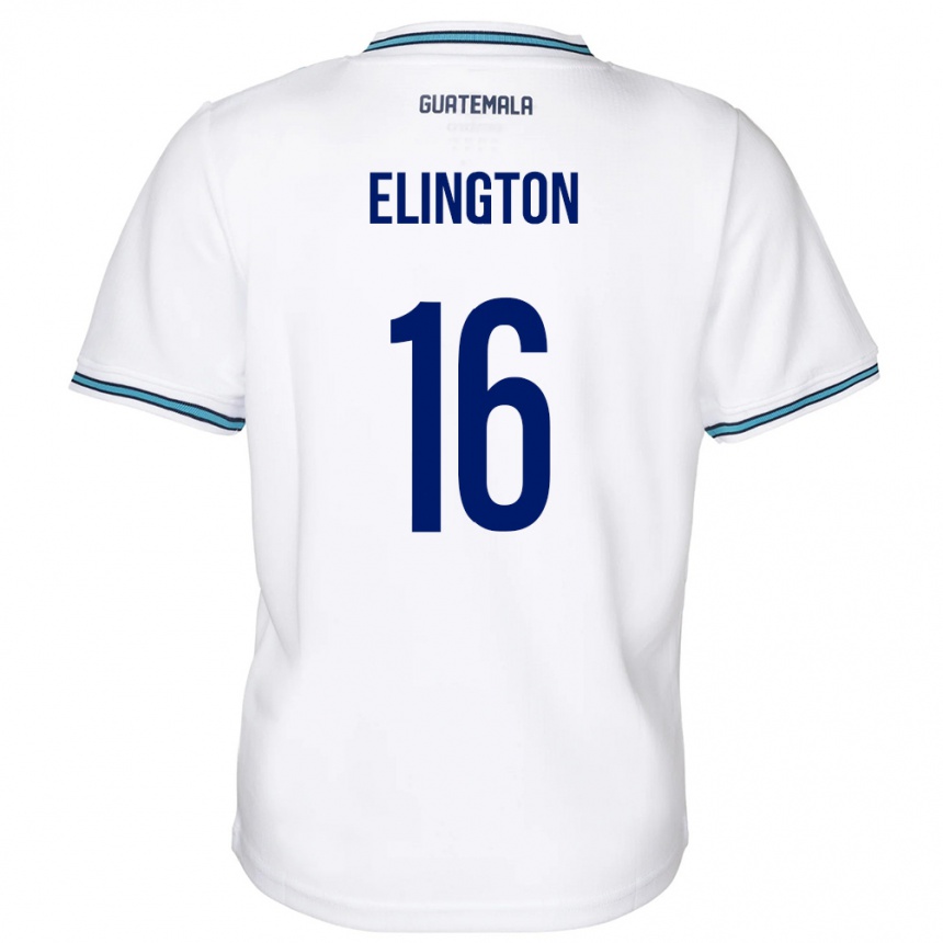 キッズフットボールグアテマラElvi Elington#16白ホームシャツ24-26ジャージーユニフォーム