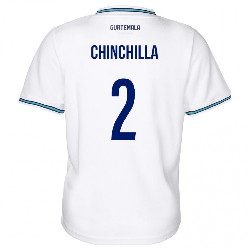 キッズフットボールグアテマラNicolás Chinchilla#2白ホームシャツ24-26ジャージーユニフォーム