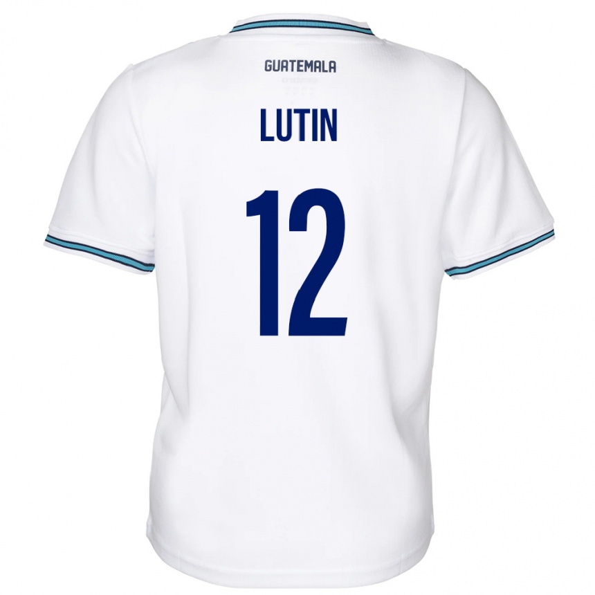 キッズフットボールグアテマラJohn Lutin#12白ホームシャツ24-26ジャージーユニフォーム