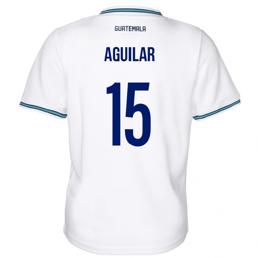 キッズフットボールグアテマラCarlos Aguilar#15白ホームシャツ24-26ジャージーユニフォーム