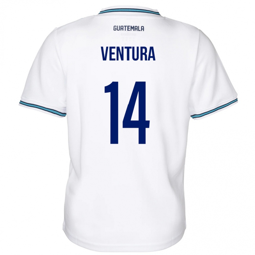 キッズフットボールグアテマラMadelyn Ventura#14白ホームシャツ24-26ジャージーユニフォーム
