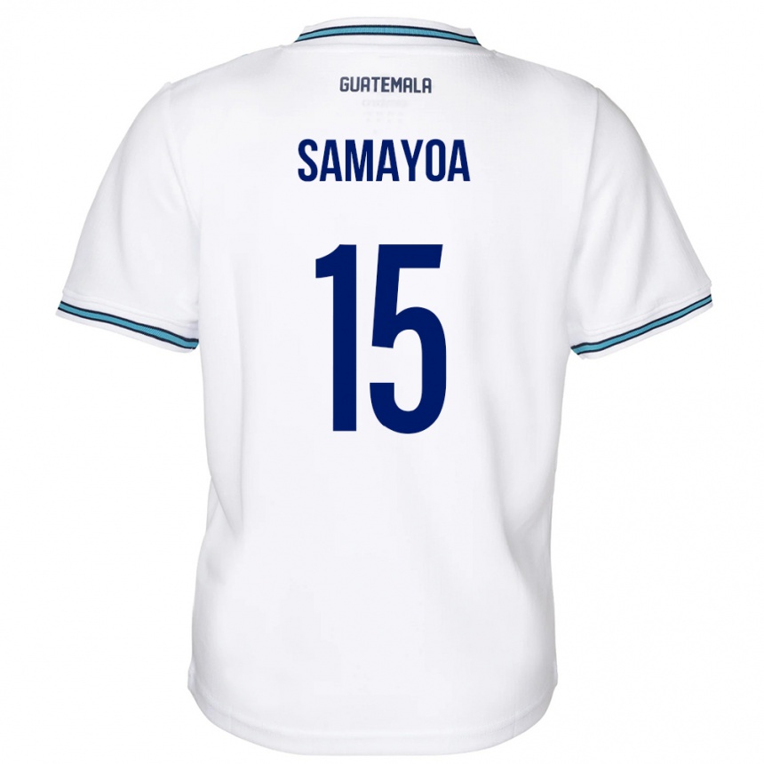 キッズフットボールグアテマラGiselle Samayoa#15白ホームシャツ24-26ジャージーユニフォーム