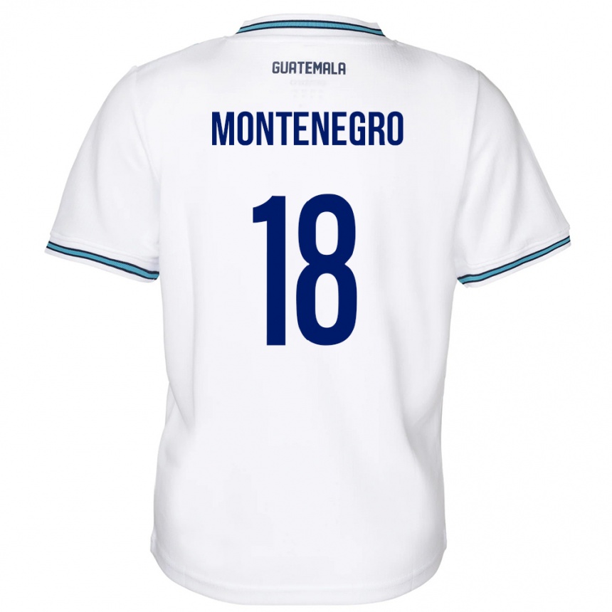 キッズフットボールグアテマラビビアン・アレハンドラ・モンテネグロ#18白ホームシャツ24-26ジャージーユニフォーム