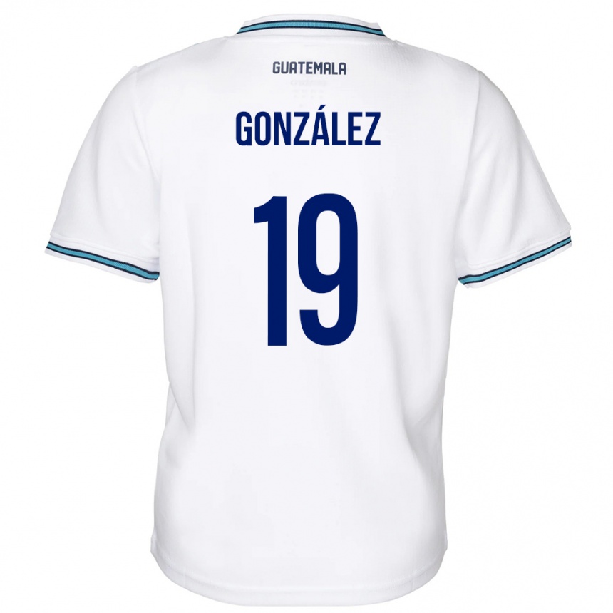 キッズフットボールグアテマラカレン・ゴンザレス#19白ホームシャツ24-26ジャージーユニフォーム