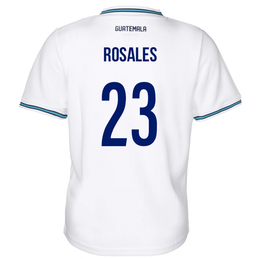 キッズフットボールグアテマラYareni Rosales#23白ホームシャツ24-26ジャージーユニフォーム