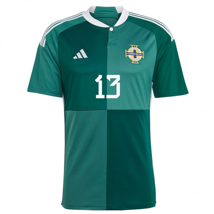 キッズフットボール北アイルランドケルシー・バロウズ#13緑ホームシャツ24-26ジャージーユニフォーム