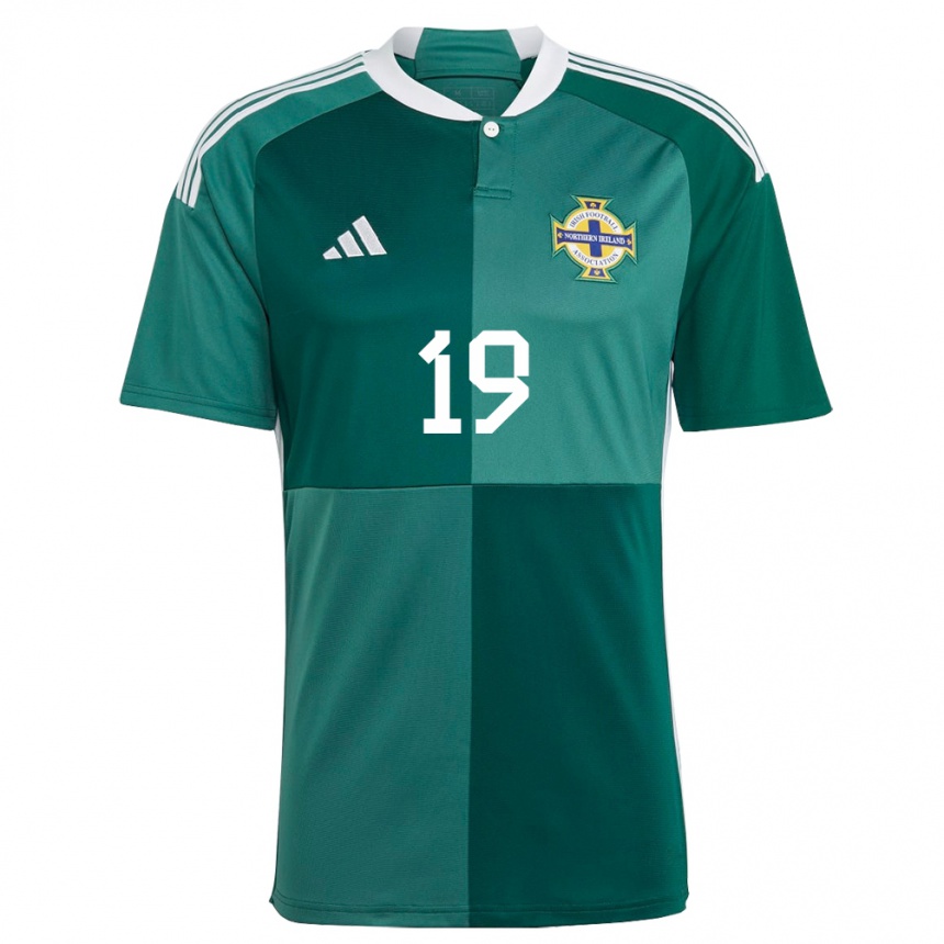 キッズフットボール北アイルランドシェイ・チャールズ#19緑ホームシャツ24-26ジャージーユニフォーム