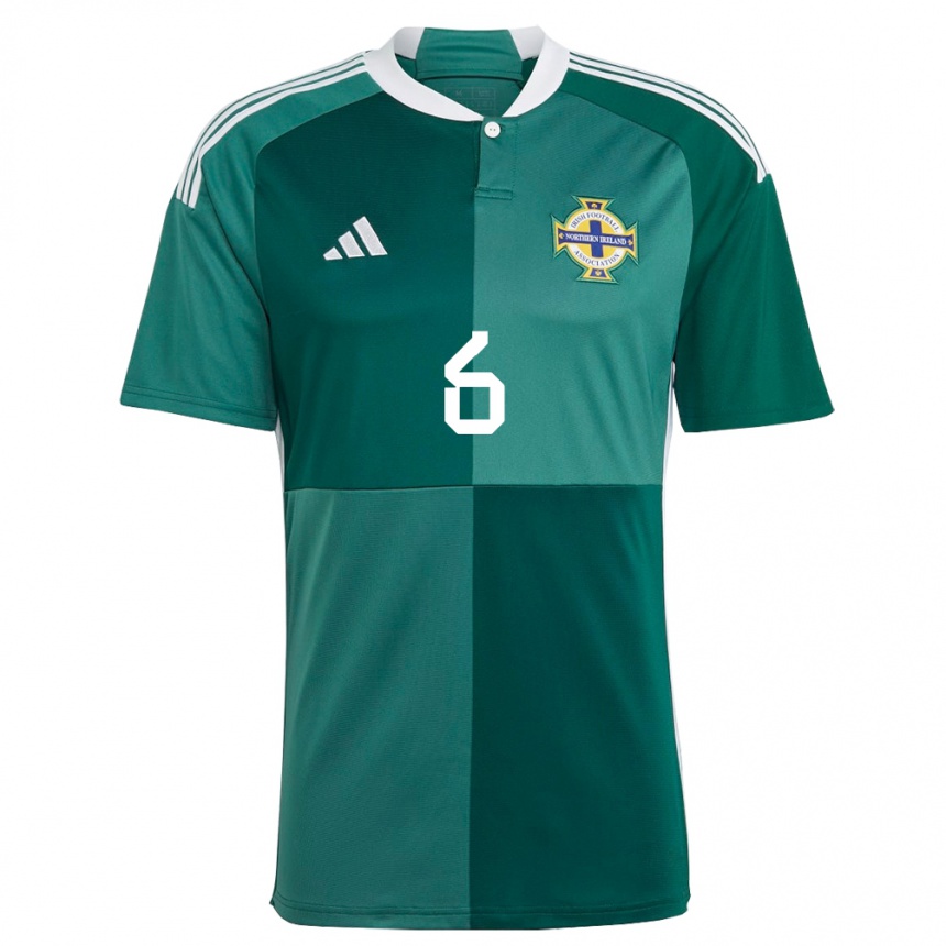 キッズフットボール北アイルランドチャーリー・マッキャン#6緑ホームシャツ24-26ジャージーユニフォーム
