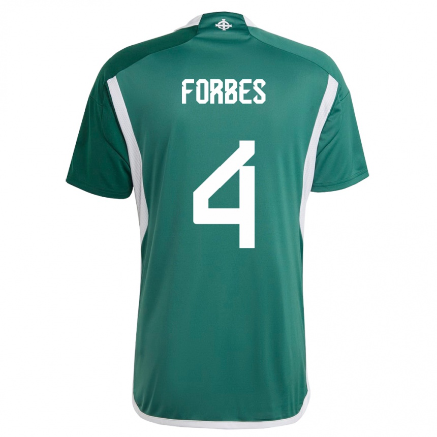 キッズフットボール北アイルランドMichael Forbes#4緑ホームシャツ24-26ジャージーユニフォーム