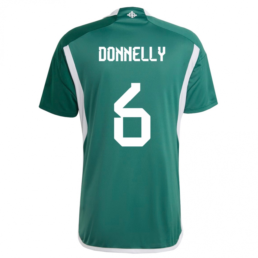 キッズフットボール北アイルランドRyan Donnelly#6緑ホームシャツ24-26ジャージーユニフォーム