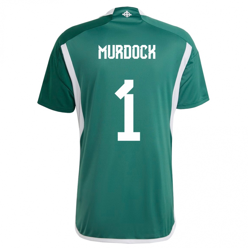 キッズフットボール北アイルランドWill Murdock#1緑ホームシャツ24-26ジャージーユニフォーム