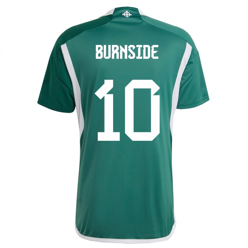 キッズフットボール北アイルランドCallum Burnside#10緑ホームシャツ24-26ジャージーユニフォーム