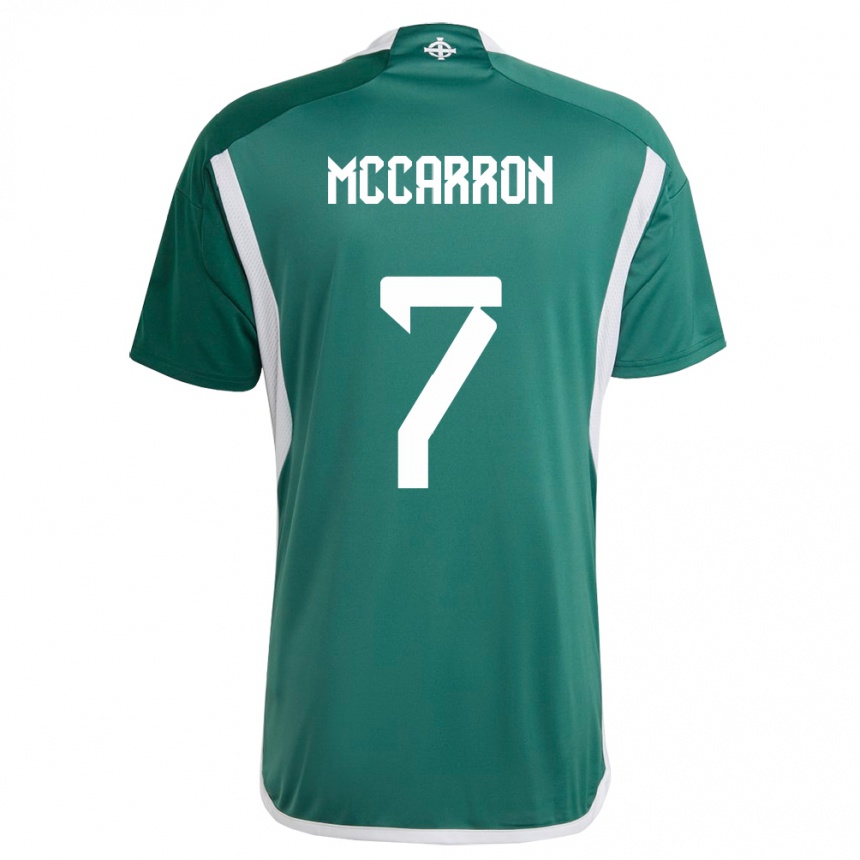 キッズフットボール北アイルランドクロエ・マッキャロン#7緑ホームシャツ24-26ジャージーユニフォーム