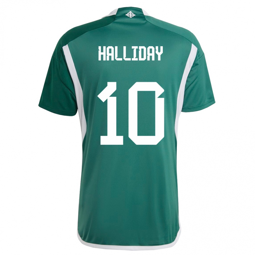 キッズフットボール北アイルランドKeri Halliday#10緑ホームシャツ24-26ジャージーユニフォーム