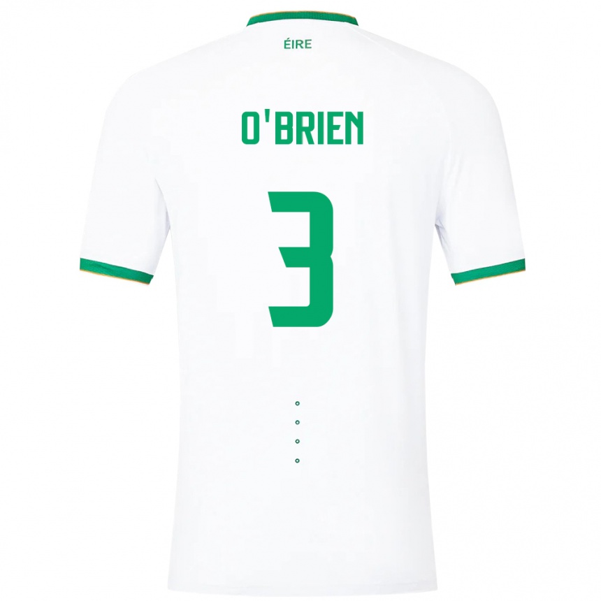 キッズフットボールアイルランド島Luke O'brien#3白アウェイシャツ24-26ジャージーユニフォーム