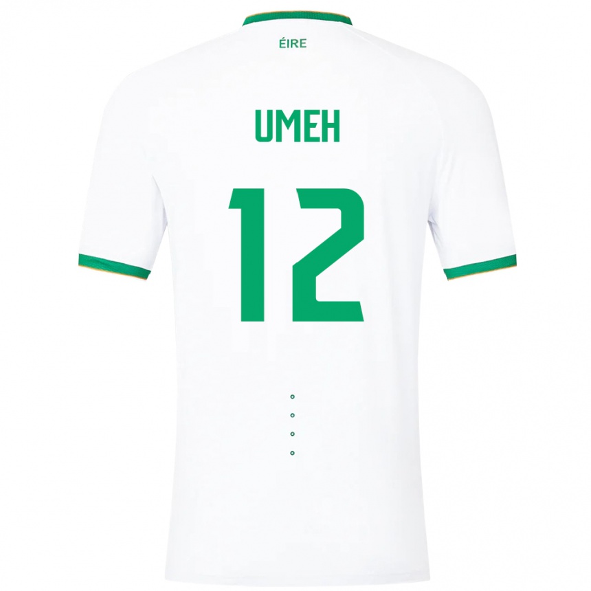 キッズフットボールアイルランド島Jaden Umeh#12白アウェイシャツ24-26ジャージーユニフォーム