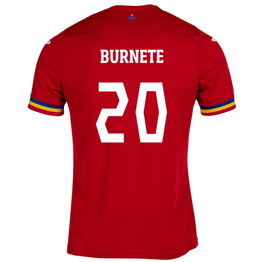 キッズフットボールルーマニアRareș Burnete#20赤アウェイシャツ24-26ジャージーユニフォーム