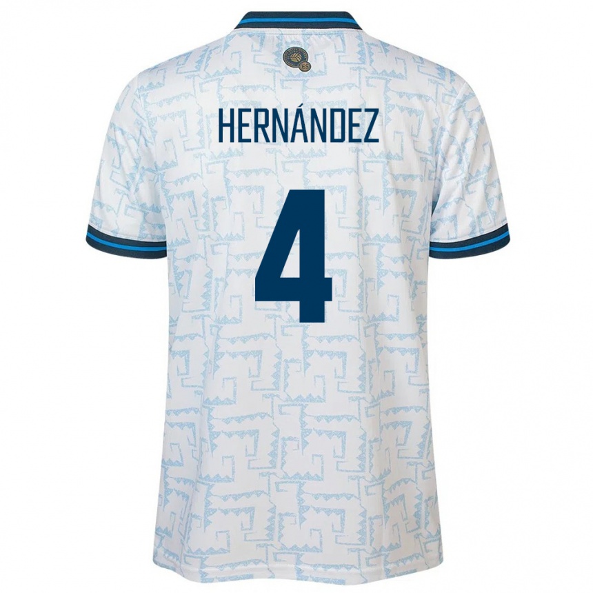 キッズフットボールエルサルバドルElaily Hernández#4白アウェイシャツ24-26ジャージーユニフォーム