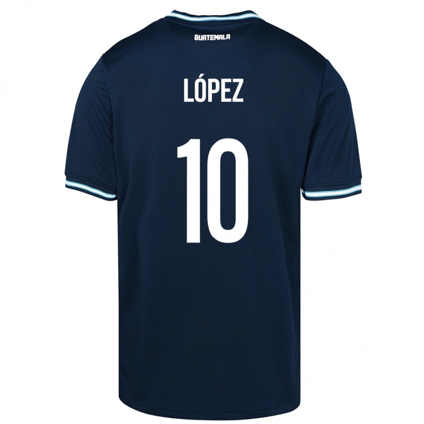 キッズフットボールグアテマラAntonio López#10青アウェイシャツ24-26ジャージーユニフォーム