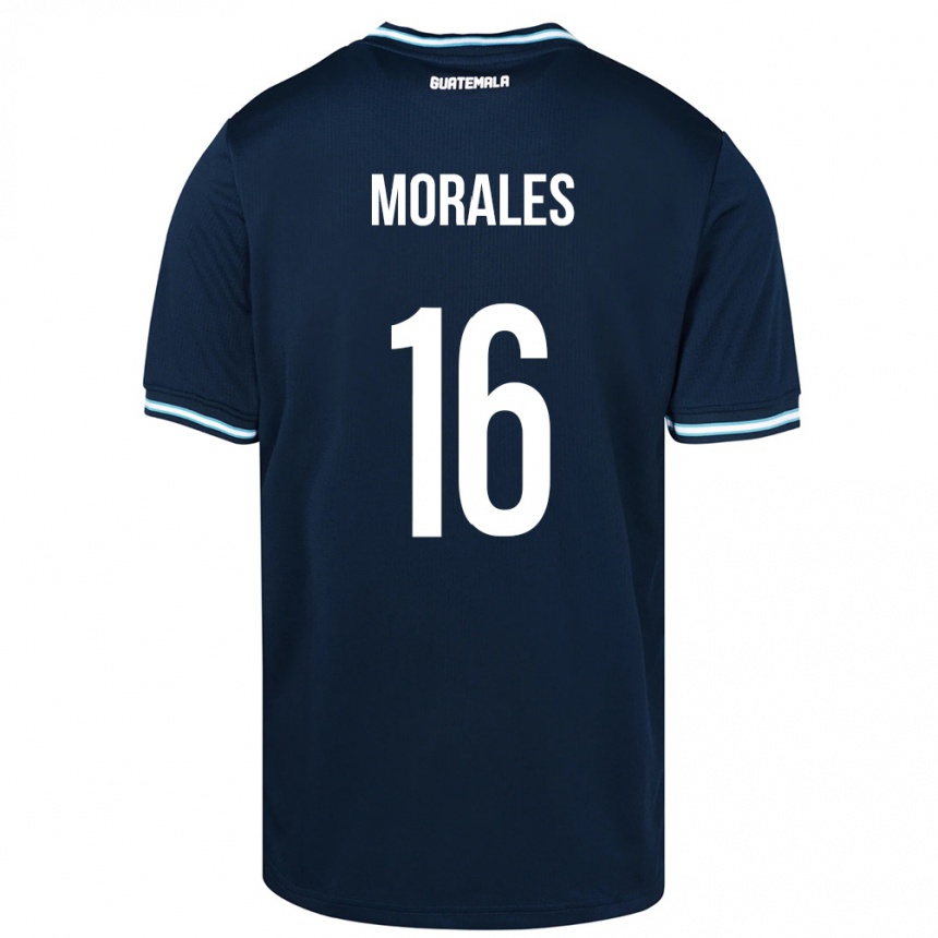 キッズフットボールグアテマラJosé Morales#16青アウェイシャツ24-26ジャージーユニフォーム