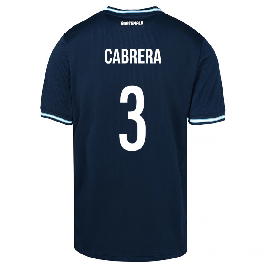 キッズフットボールグアテマラGabriel Cabrera#3青アウェイシャツ24-26ジャージーユニフォーム