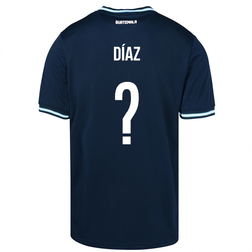 キッズフットボールグアテマラHendryck Díaz#0青アウェイシャツ24-26ジャージーユニフォーム