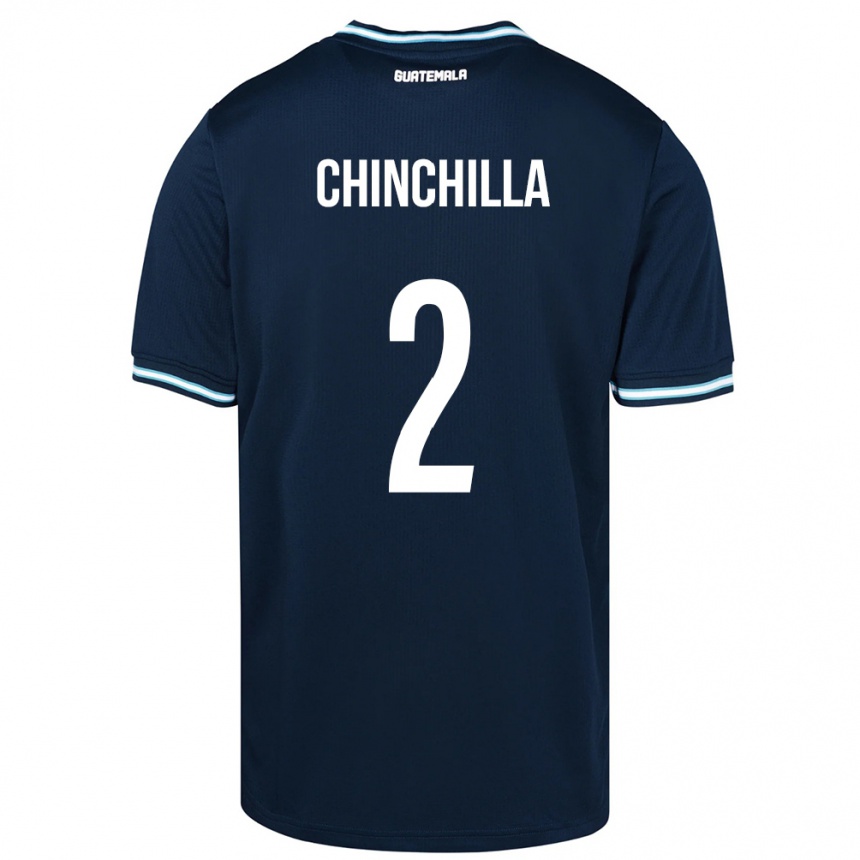 キッズフットボールグアテマラNicolás Chinchilla#2青アウェイシャツ24-26ジャージーユニフォーム