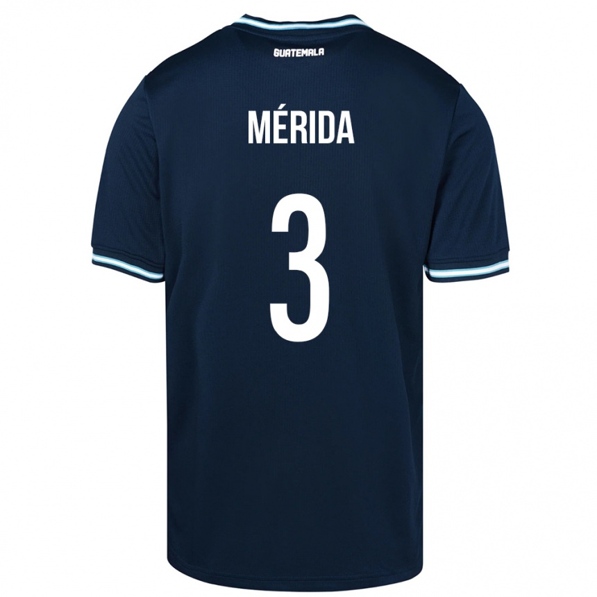 キッズフットボールグアテマラDaniel Mérida#3青アウェイシャツ24-26ジャージーユニフォーム