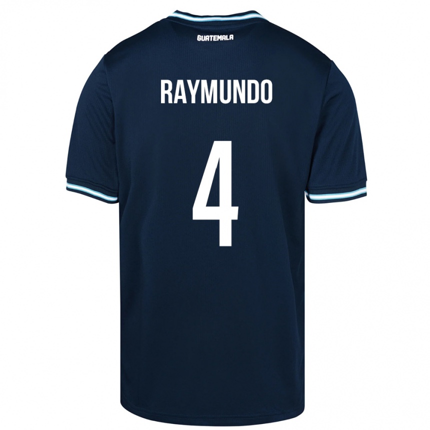 キッズフットボールグアテマラCristopher Raymundo#4青アウェイシャツ24-26ジャージーユニフォーム