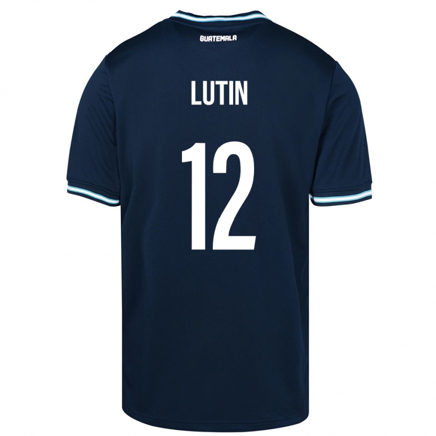 キッズフットボールグアテマラJohn Lutin#12青アウェイシャツ24-26ジャージーユニフォーム