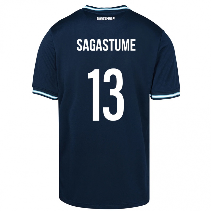 キッズフットボールグアテマラSelvin Sagastume#13青アウェイシャツ24-26ジャージーユニフォーム