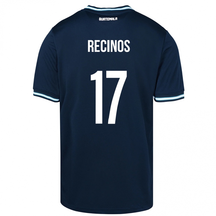 キッズフットボールグアテマラAntony Recinos#17青アウェイシャツ24-26ジャージーユニフォーム