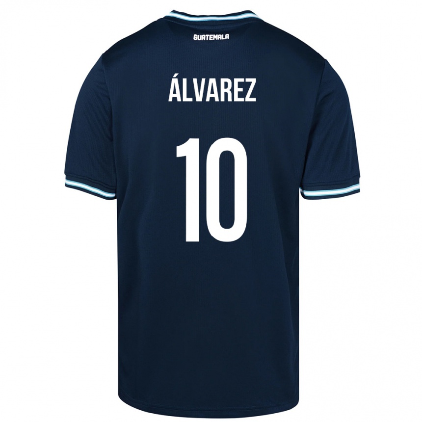キッズフットボールグアテマラAndrea Álvarez#10青アウェイシャツ24-26ジャージーユニフォーム