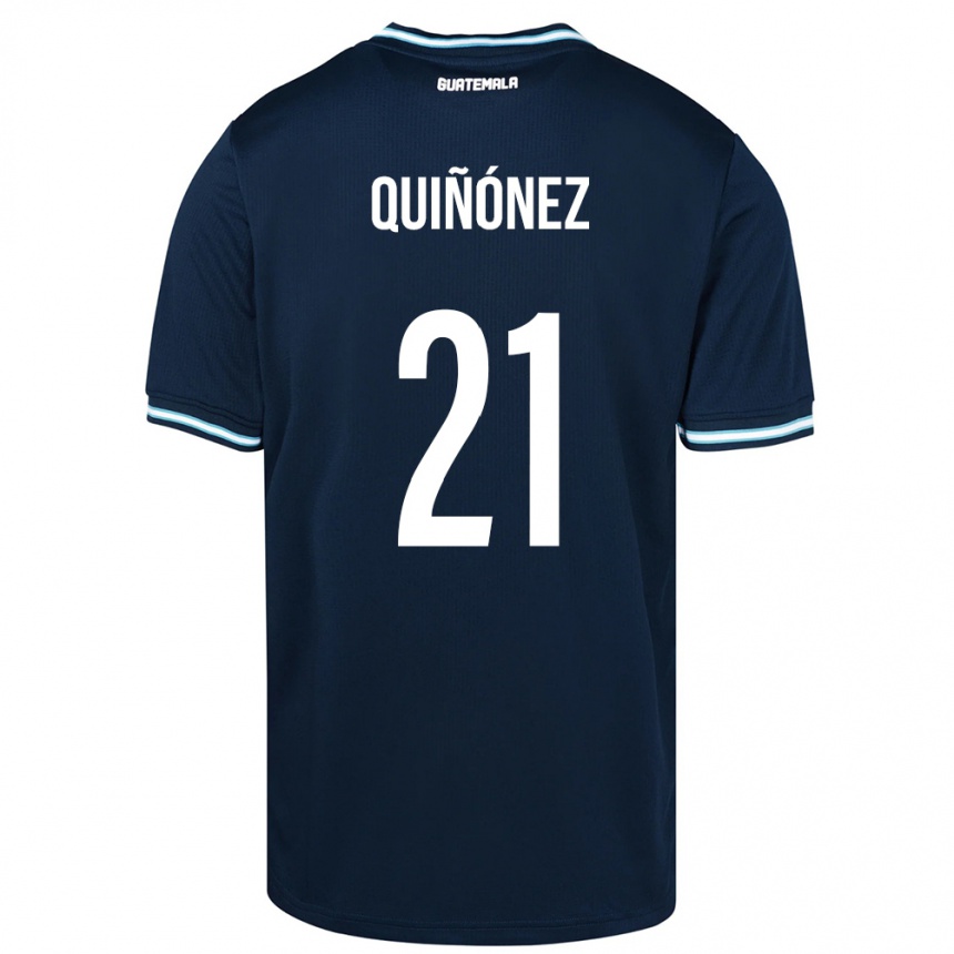 キッズフットボールグアテマラAndrea Quiñónez#21青アウェイシャツ24-26ジャージーユニフォーム
